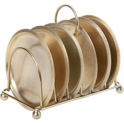 Cosy & Trendy Glazenonderzetters - 6x - goudkleurig - 10 cm - Glazenonderzetters