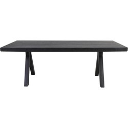 Light&living Eettafel 220x100x78 cm MUDEN mango hout mat zwart+zwart