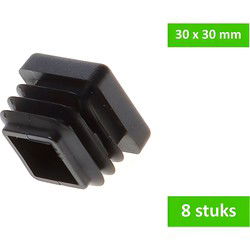 Insteekdop 30x30mm zwt 8st