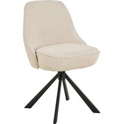 Eetkamerstoel - Beige - Stof - Zithoogte 52cm - Cor - Set van 2