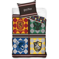 Harry Potter Dekbedovertrek - Eenpersoons - 140x200 cm - Kussensloop 60x70 cm - Katoen - Multi Kleur