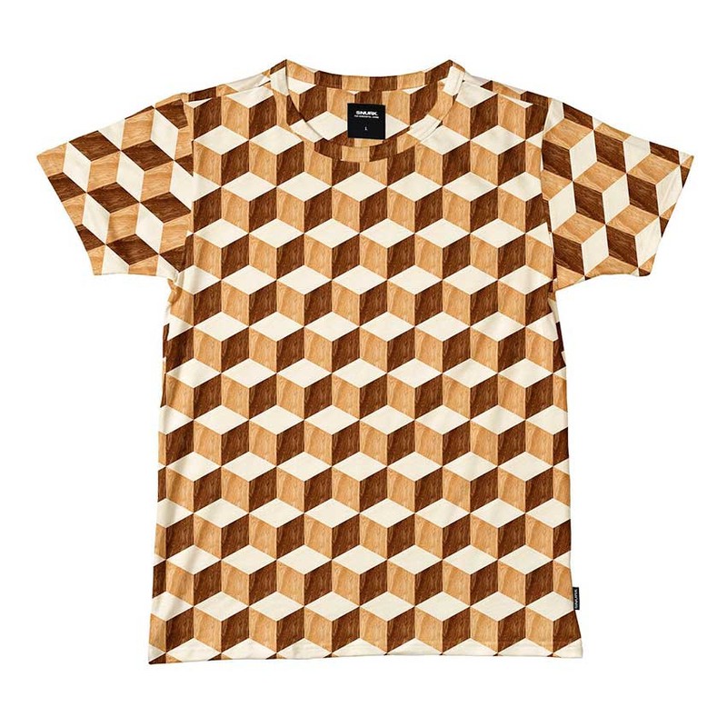 Snurk T-shirt Uni Wooden Cubes-Maat: L - 