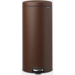 NewIcon Pedal Bin, 30 litre, Soft Closing, Plastic Inner Bucket - Mineral Cosy Brown