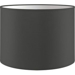Lampenkap Bling - Antraciet - cilinder - 25/25/19cm - van stof - Moderne stoffen Lampenkap voor E27 lamphouder - RoHS getest - voor tafellamp, wandlamp en hanglamp