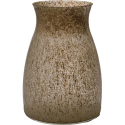 Bloemenvaas Julia - zand/beige graniet - glas - D10 x H20 cm - Vazen