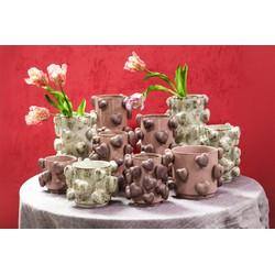 PTMD Bloempot Valentin - 16x16x13 cm - Keramiek - Creme