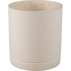 PTMD Bloempot Vik - 24x24x27 cm - Cement - Creme