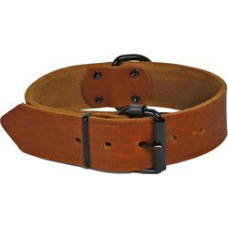 Halsband softleder 30mm/50cm cognac