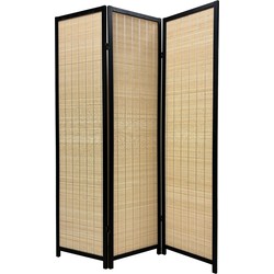 Fine Asianliving Bamboe Kamerscherm B135xH180cm 3 Panelen Zwart