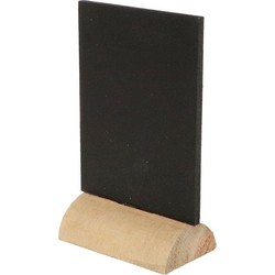 Chaks Mini krijtbordjes/schrijfbordjes - op houten voet - zwart - 8 cm - Krijtborden