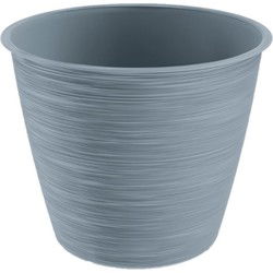 Prosperplast Plantenpot Paintstripe - kunststof - grijs - 25 x 30 cm - Plantenpotten