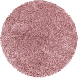 Tapijtenloods Pearl Soft Rond Hoogpolig Vloerkleed Roze- 80 CM ROND