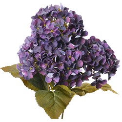 Clayre & Eef Kunstbloem Hortensia 44 cm Paars Kunststof Kunstplant