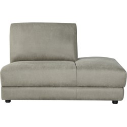 LABEL51 Bank Tivoli - Taupe - Micro Suede - Ottomane Rechts Voorstaand