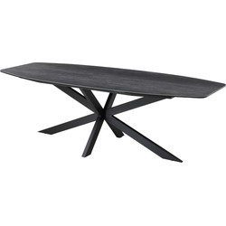 Eettafel Deens Ovaal 240cm - Keramisch Grijs - X-Poot - Alicia