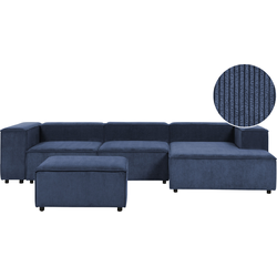 Beliani APRICA - Modulaire Sofa-Blauw-Corduroy