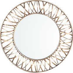 PTMD Eresa Gold iron mirror wide spray border round L