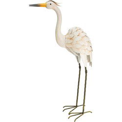 Pro garden vogel beeld - Metaal - Zilverreiger - 19 x 77 cm - Beeldjes