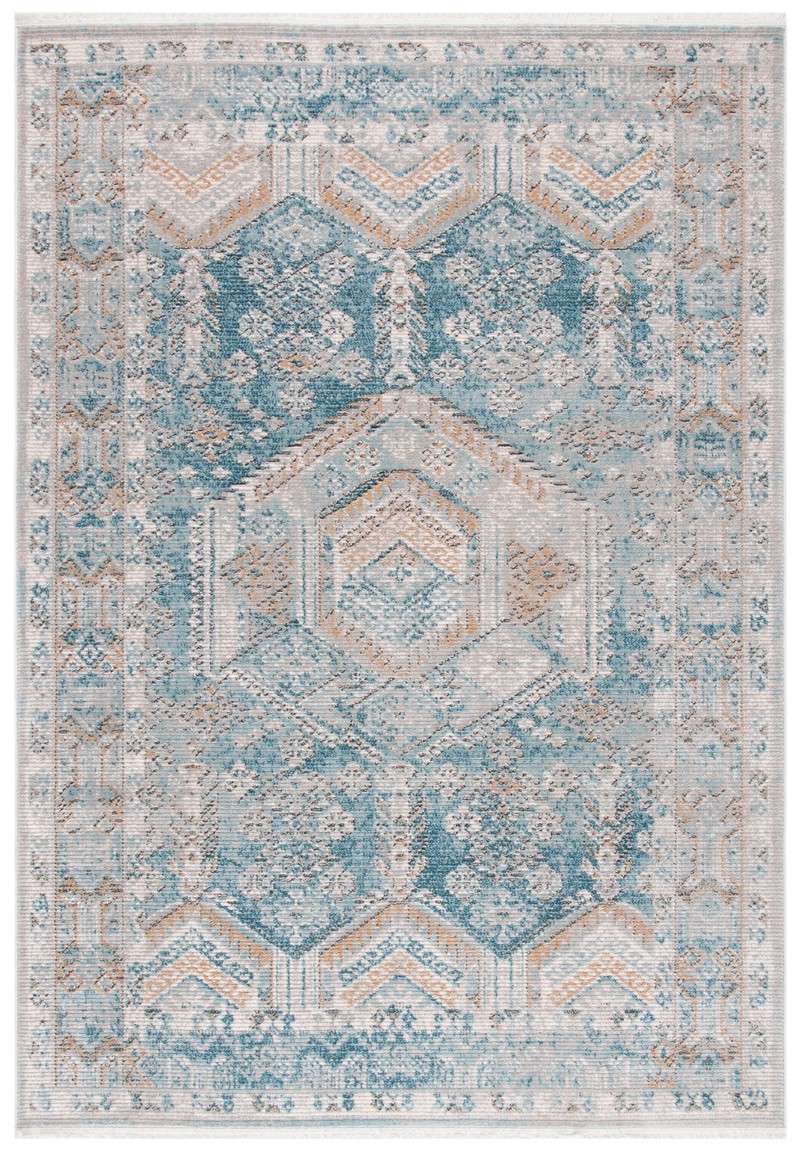 Safavieh Contemporary Indoor Woven Area Rug, Shivan Collection, SHV727, in Blue & Gold, 122 X 183 cm - 