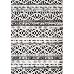 Safavieh Boho Chic Indoor Geweven Vloerkleed, Tulum Collectie, TUL272, in Ivoor & Zwart, 183 X 274 cm