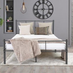 ML-Design metalen bed antraciet, 120x200 cm, gemaakt van stalen frame met poedercoating