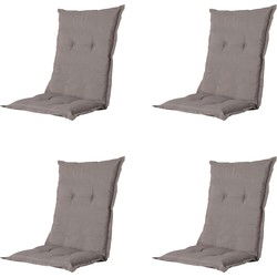 Madison -  Tuinstoelkussen Lage Rug Panama taupe - Ca. 105x50 cm - Set van 4