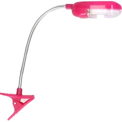 LED Leeslamp met klem - roze - 25 cm - incl. batterijen - Klemlampen