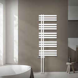Badkamer radiator middenaansluiting 500x1200 mm wit met onderaansluitset LuxeBath