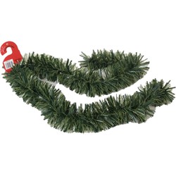 Kerstslingers - glitter groen - folie lametta - 180 x 12 cm - extra brede slinger/kerstboom versiering - Kerstslingers