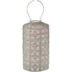 Lumiz Solar Buitenlampion - Mandela Cylinder - 18 cm - Licht Taupe