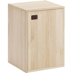 Meubel 1 deur van massief grenen met 1 in hoogte verstelbare plank - L37 x H53,5 cm