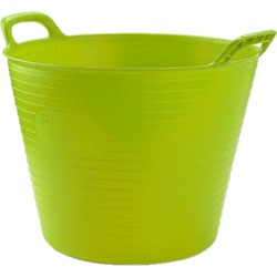 Plasticforte flexibele emmer/kuip - groen - kunststof - rond - 25 liter - 42 x 38 x 33 cm - Wasmanden