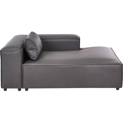 BRANDE - Chaise longue - Zwart - Linkszijdig - Kunstleer
