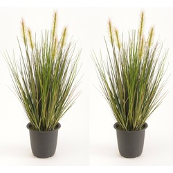 Set van 2x stuks kunstplanten groen gras sprieten 45 cm. - Kunstplanten