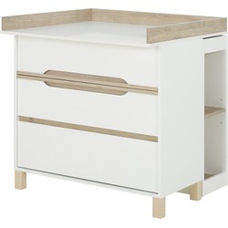 Commode met kleine witte boekenkast Céleste - Franse fabricage