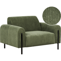 Beliani ASKIM - Fauteuil-Groen-Corduroy