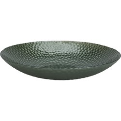 Glazen decoratie schaal/fruitschaal groen rond D30 x H6 cm - Fruitschalen