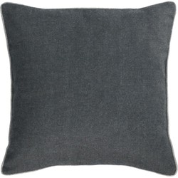 Kave Home - Kussenhoes Alcara zwart met grijze rand 45 x 45 cm