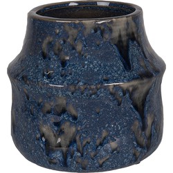 Clayre & Eef Bloempot  Ø 15x13 cm Blauw Keramiek Bloempot binnen