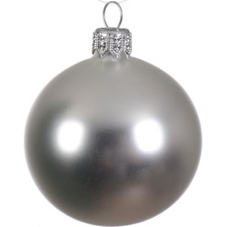 4 Glazen kerstballen mat 10 cm zilver