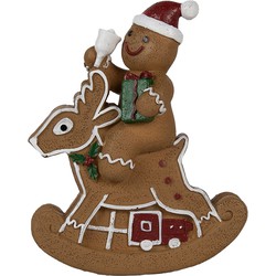 Clayre & Eef Kerstdecoratie Gingerbread man 11x5x12 cm Bruin Kunststof