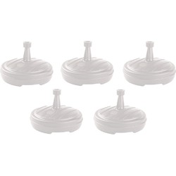 Parasolvoet - 5x - rond - wit - 13 liter - D45 cm - parasolhouder - Parasolvoeten