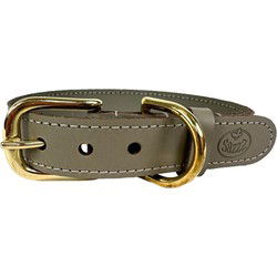 SAZZZ HALSBAND HOND BRAVEHEART CLASSIC LEER TAUPE 42-50X3 CM