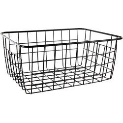 Svenska Living Opbergmand - zwart - industriele draadmand - 18x24x10cm - Opbergmanden