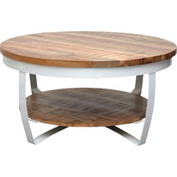 Livingfurn - Salontafel - Mark White - 65x65x33 cm - Mangohout