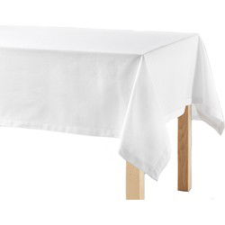 Tafelkleed/tafellaken in het wit - 140 x 240 cm - katoen stof - Tafellakens