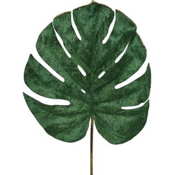 Nep planten Monstera gatenplant kunstbloemen fluwelen takken 80 cm decoratie - Kunstplanten