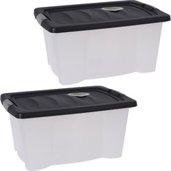 3x Stuks Opbergdozen/organizers met deksel - kunststof - 13 Liter - Opbergbox