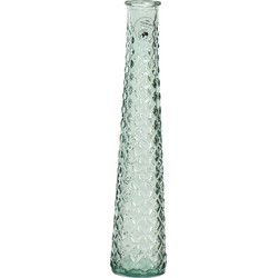 Vaas/bloemenvaas van gerecycled glas - D7 x H32 cm - transparant turquoise - Vazen