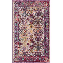 Safavieh Boho Indoor Geweven Vloerkleed, Crystal Collectie, CRS506, in Lichtblauw & Fuchsia, 91 X 152 cm